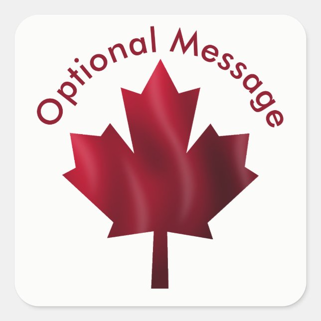 Canada Red Maple Leaf Custom Square Sticker (Front)