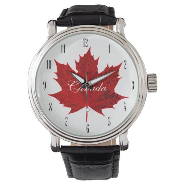 Canada-Red Maple Leaf/customizable Watch (Front)