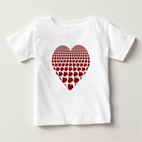 CANADA Red Maple Leaf Heart Baby T_Shirt