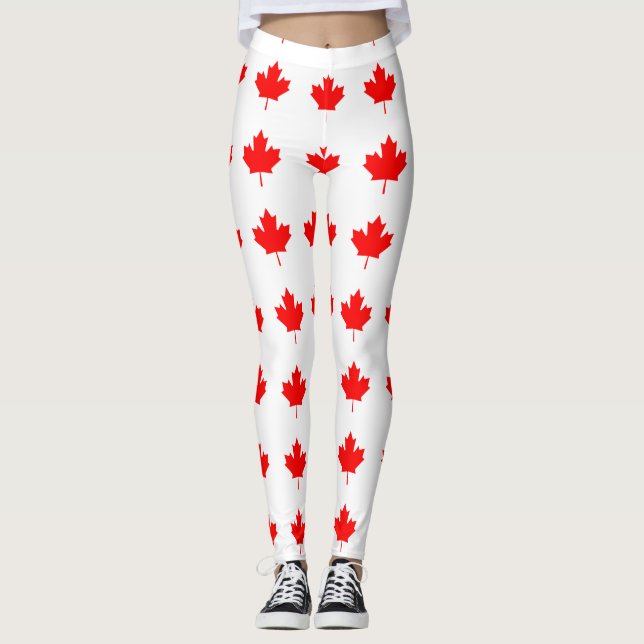 Canada Red Maple Leaf Leggings (Front)