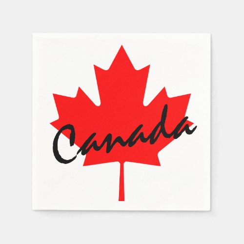 Canada Red Maple Leaf Paper Napkins