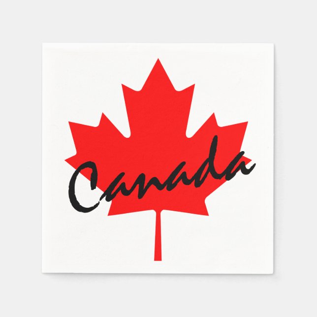 Canada Red Maple Leaf Paper Napkins (Front)