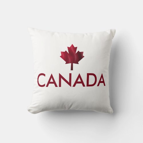 Canada Red Maple Leaf Throw Pillow