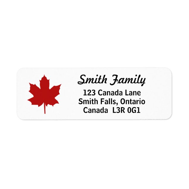Canada Red Natural Maple Leaf Label (Front)