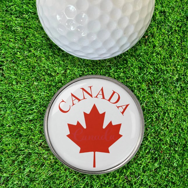 Canada Red & White Canadian Flag Golf Ball Marker (canada flag maple leaf golf ball marker)