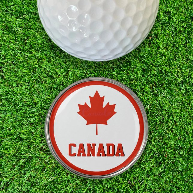 Canada Red & White Canadian Flag Golf Ball Marker (canada golf ball marker)