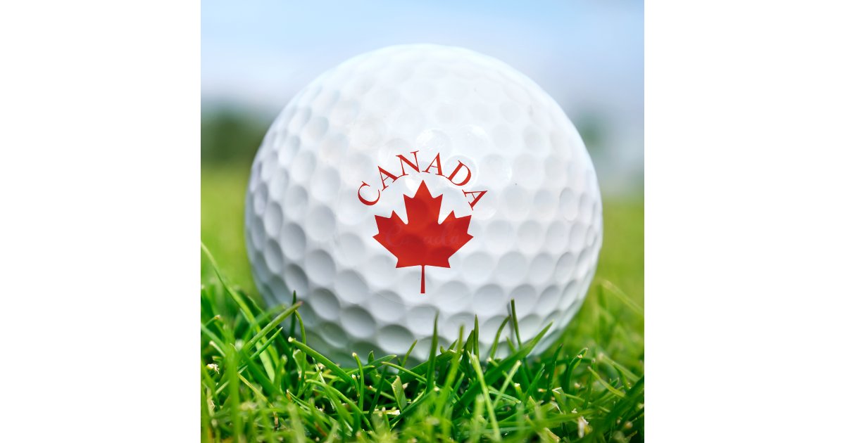Canada Red & White Canadian Flag Golf Balls Zazzle