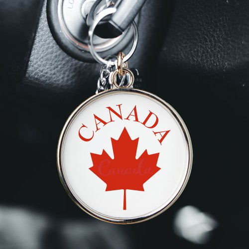 Canada Red  White Canadian Flag Keychain