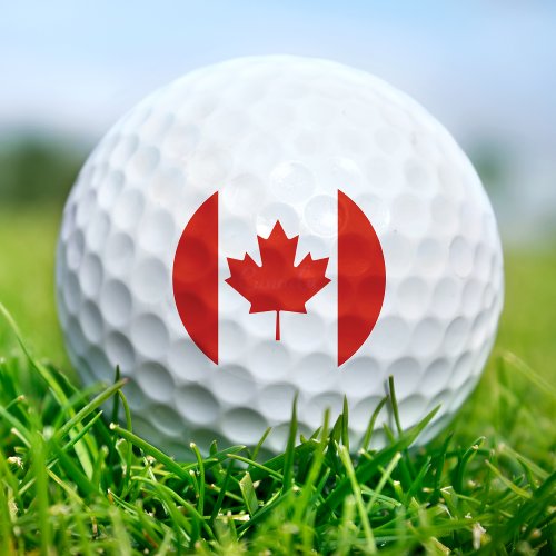 Canada Red  White Canadian Flag Maple Leaf Golf Balls