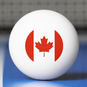 Canada Red & White Canadian Flag Maple Leaf Ping Pong Ball
