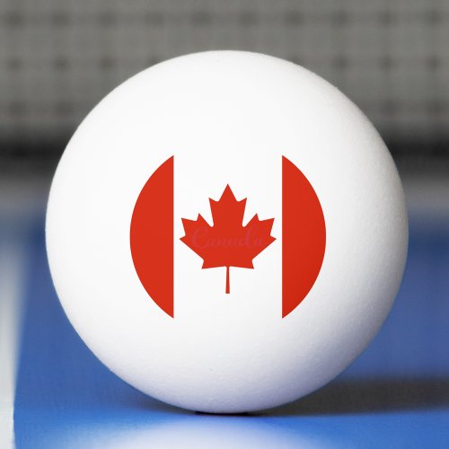 Canada Red  White Canadian Flag Maple Leaf Ping Pong Ball