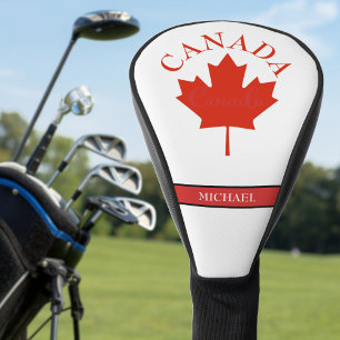 Canada Red & White Canadian Flag Name Golf Head Cover