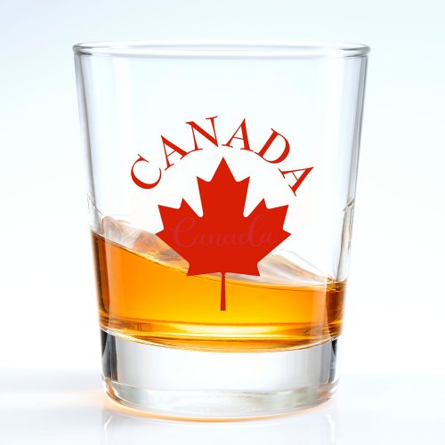 Canada Red  White Canadian Flag Shot Glass