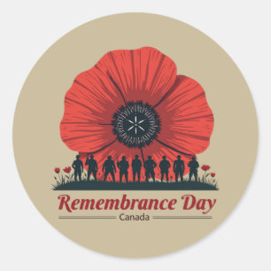 Canada Remembrance Day – Honoring Veterans Classic Round Sticker