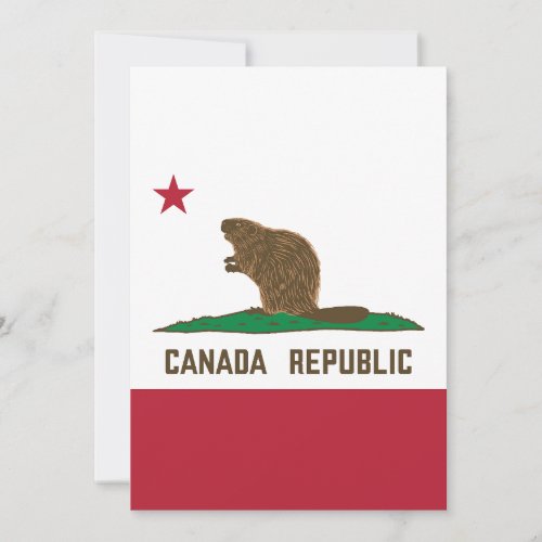 Canada Republic California Flag Beaver Invitation