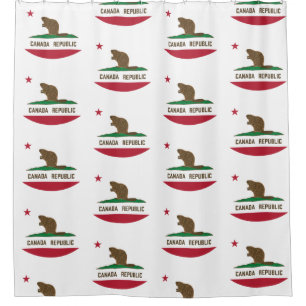 Canada Republic California Flag Beaver Shower Curtain