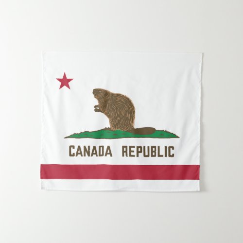 Canada Republic California Flag Beaver Tapestry