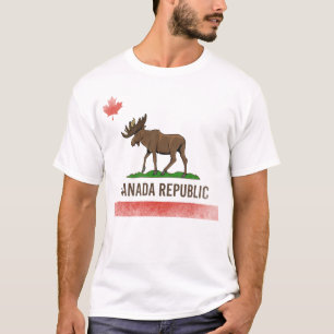 Canada Republic - Canada Moose and California Flag T-Shirt