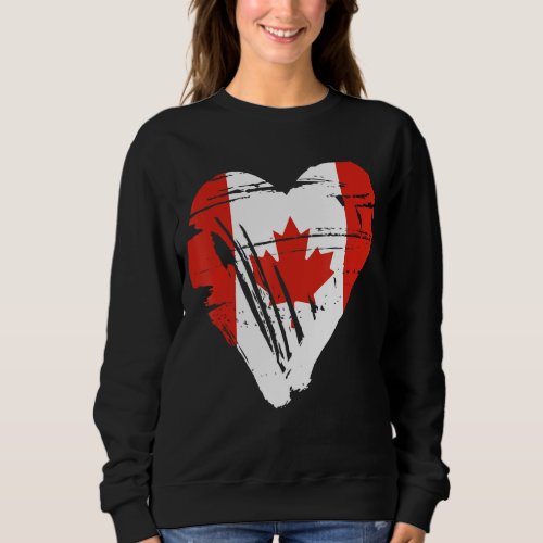 Canada Retro Heart Flag Canadian Maple Leaf 1 Sweatshirt
