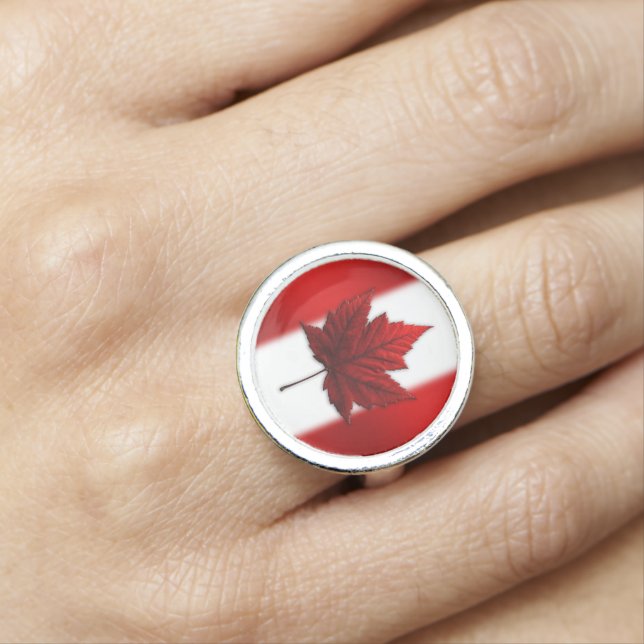Canada Ring Canada Flag Souvenir Jewelry Ring Gift (In Situ)