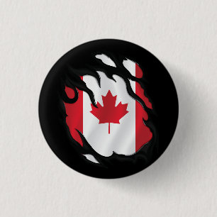 Canada Ripped Flag Button