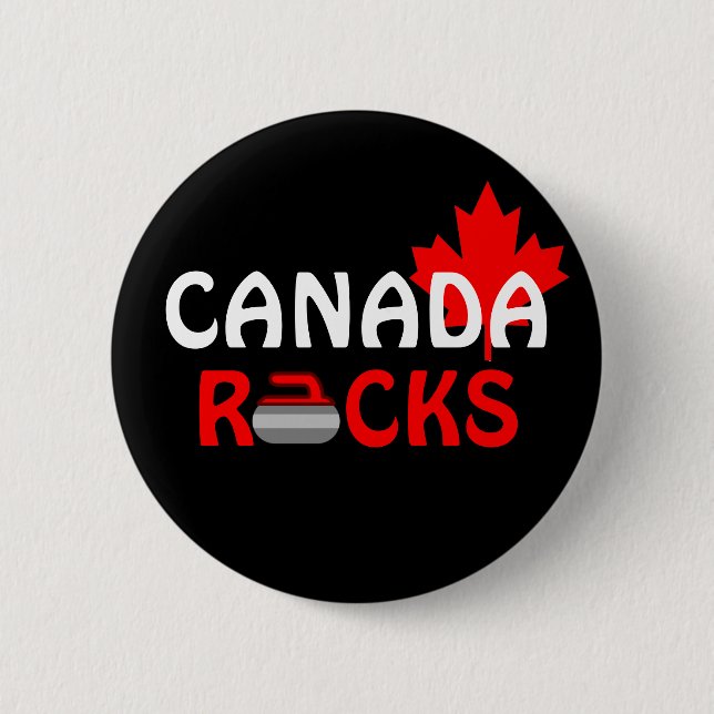 Canada Rocks - Curling Button (Front)