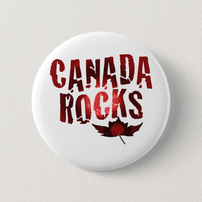 Canada Rocks Pinback Button (Front)