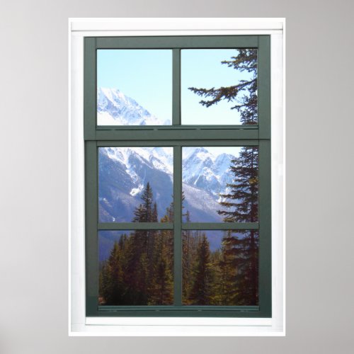 Canada Rocky Mountains Faux Window View Poster