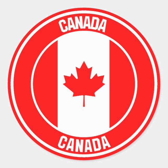 Canada Round Emblem Classic Round Sticker (Front)