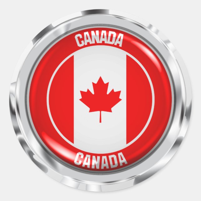 Canada Round Emblem Classic Round Sticker (Front)