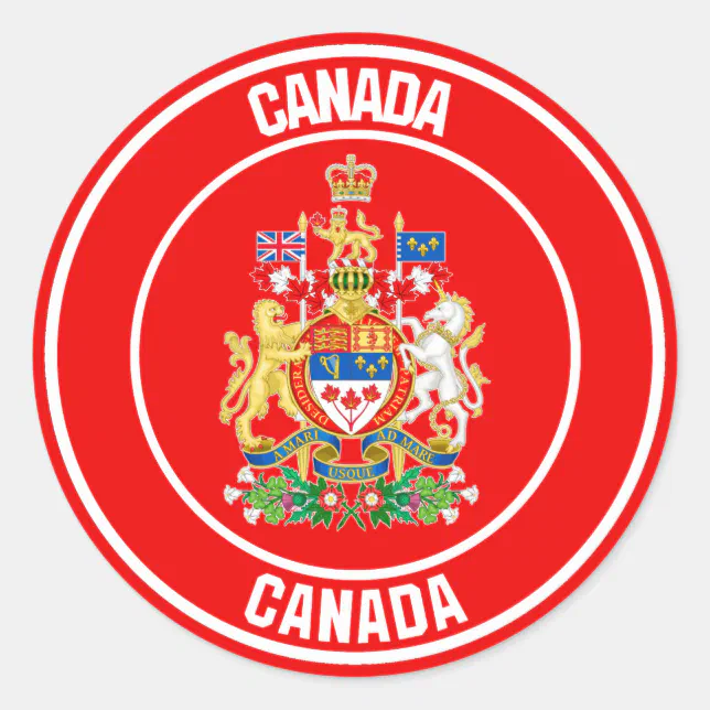 Bc Rounded Stickers Canada Round Emblem Classic Round Sticker | Zazzle