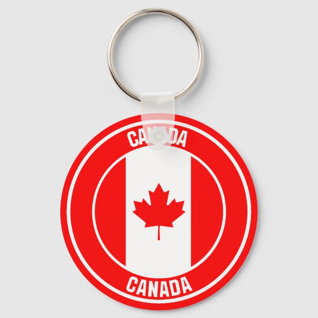 Canada Round Emblem Keychain (Front)