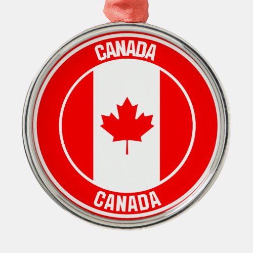 Canada Round Emblem Metal Ornament