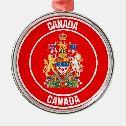 Canada Round Emblem Metal Ornament