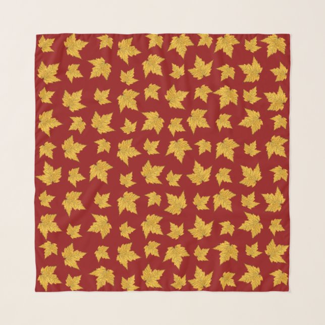 Canada Scarves Gold Maple Leaf Canada Scarves (Front (Horizontal))