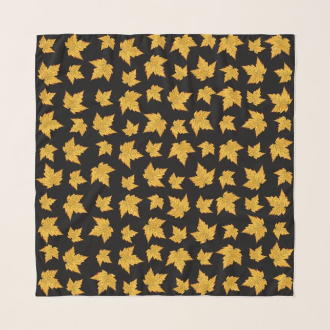 Canada Scarves Gold Maple Leaf Canada Scarves (Front (Horizontal))