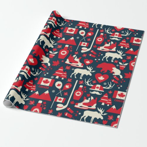 Canada seamless pattern wrapping paper