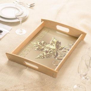 Canada Serving Tray Personalized Gold Canada Tray