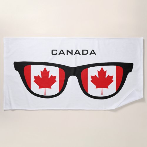 CANADA Shades custom text beach towel