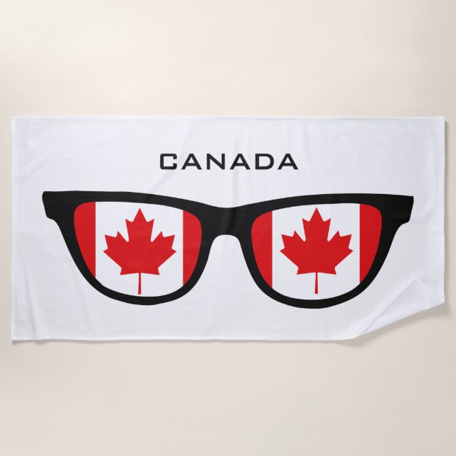 CANADA Shades custom text beach towel (Front)