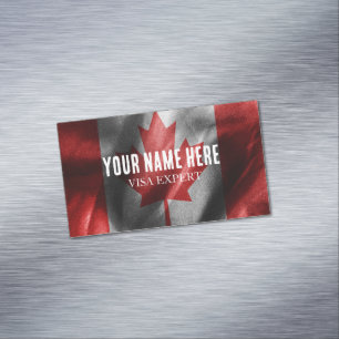 Canada silk flag business card magnet