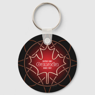 Canada Since 1867 Airbrushed Button Keychain