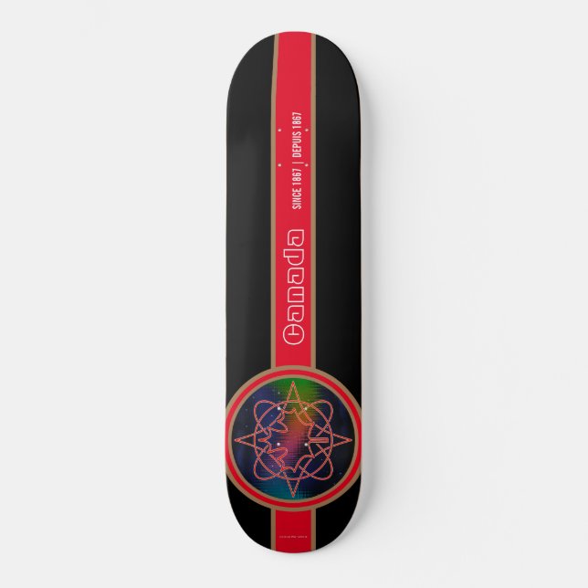 Canada Since 1867 Aurora Black Skateboard (Front)