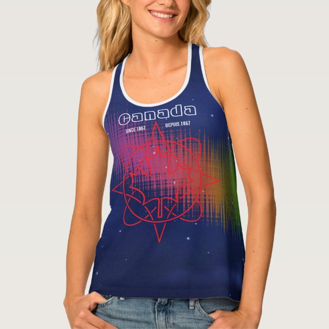 Canada Since 1876 Northern Lights Tank Top (Front)