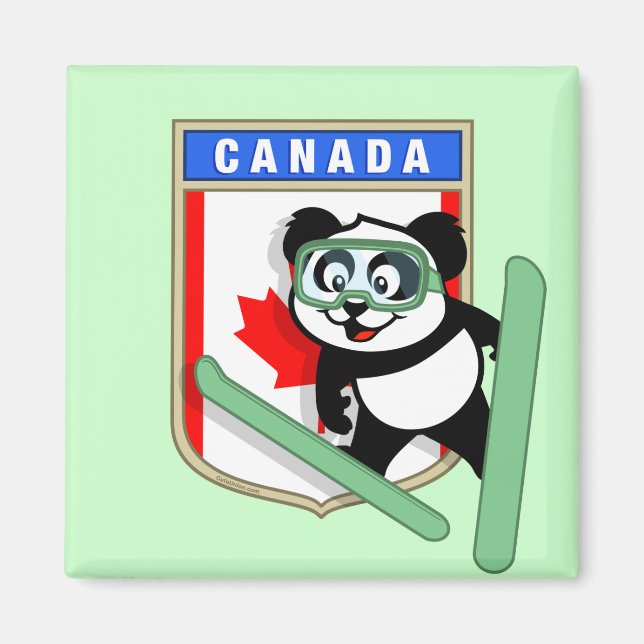 Canada Ski-jumping Panda Magnet (Front)