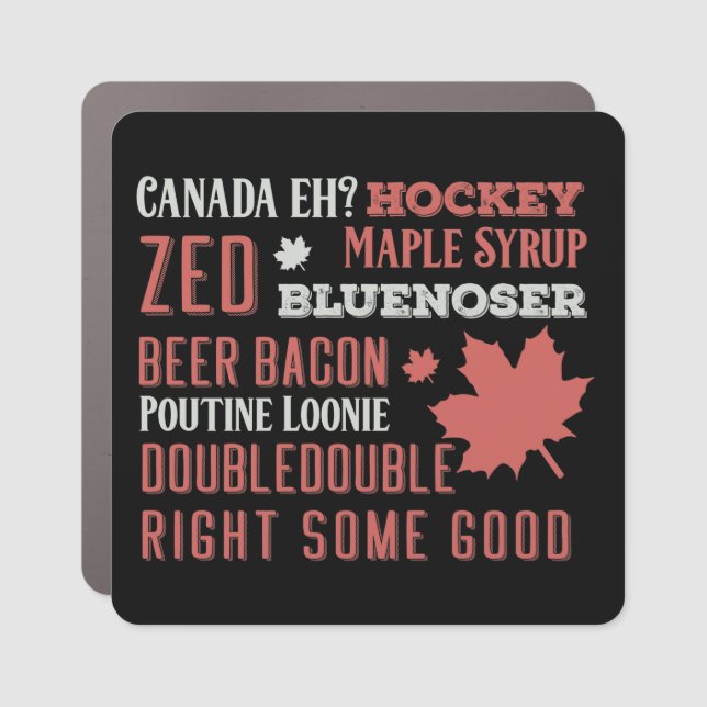 Canada Slang Subway Art    Car Magnet (Front)