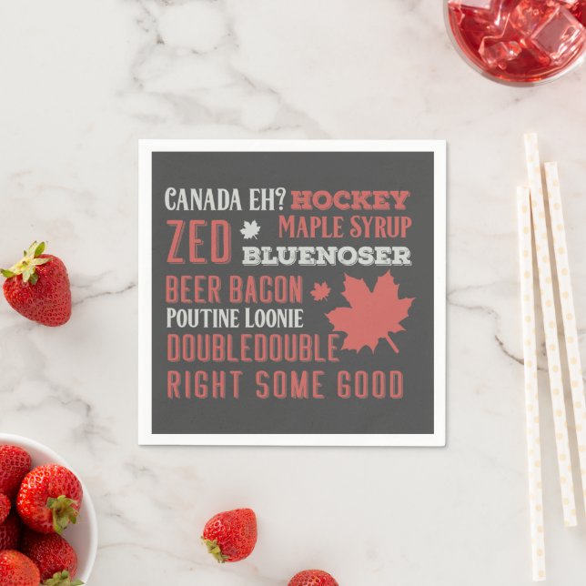 Canada Slang Subway Art Napkins (Insitu)