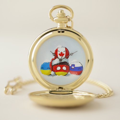 Canada Slovenia Ukraine Germany Polandball Trendy  Pocket Watch