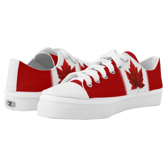  Canada  Sneakers Canada  Flag Canvas Running Shoes  Zazzle com