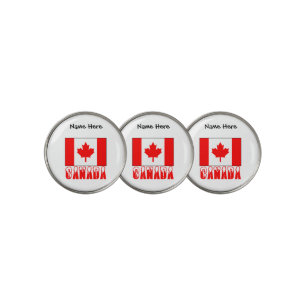 Canada Snow Canadian Flag Personalized  Golf Ball Marker